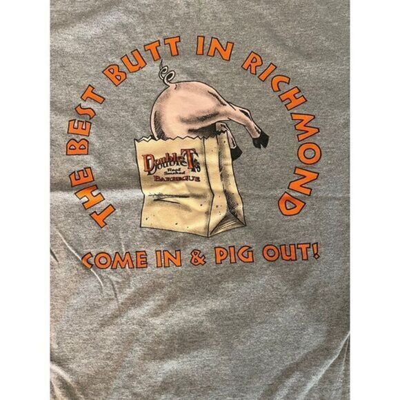 Double T BBQ The Best Butts In Town Grey T-shirt C1 - Picture 1 of 5